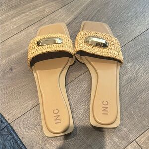 INC International Concepts Women's Tan Slide Sandals